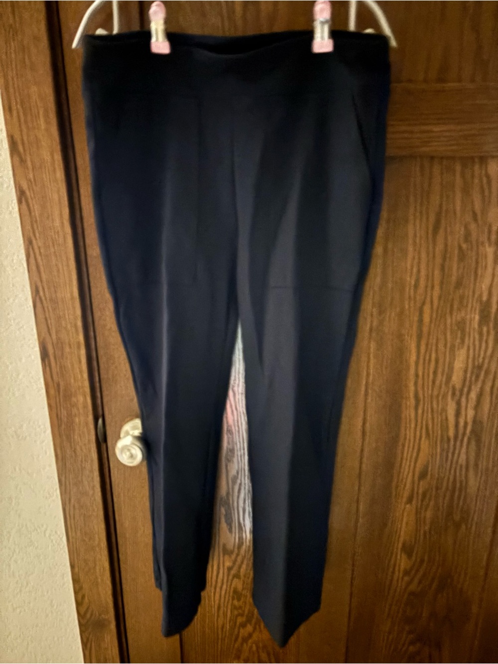 Cabi Dark Navy Slim Ponte Trousers w/pockets.